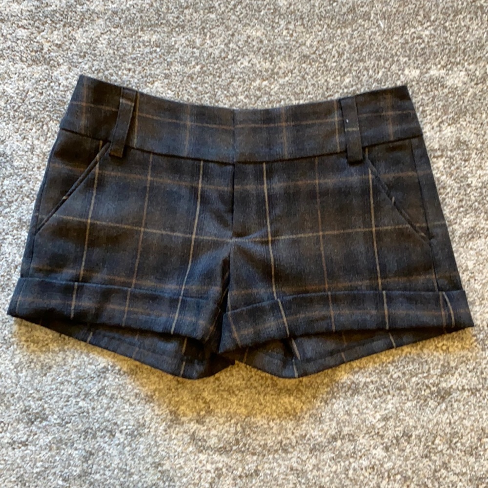 Alice + Olivia wool plaid shorts